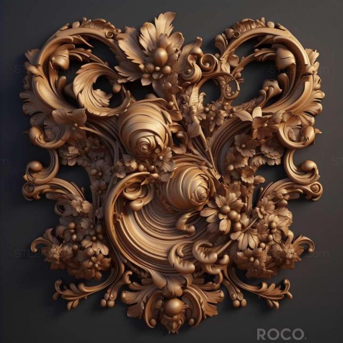Patterns and decorations (Rococo 2, PATTERN_1822) 3D models for cnc